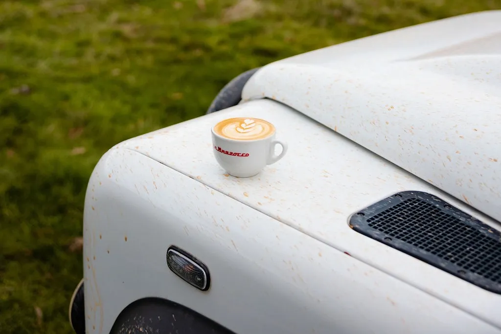 espresso coffee on the car