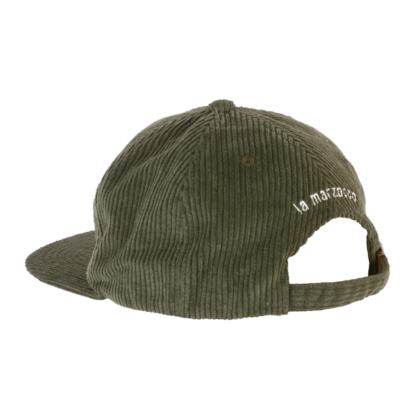 Corduroy Flat Cap - Olive Back