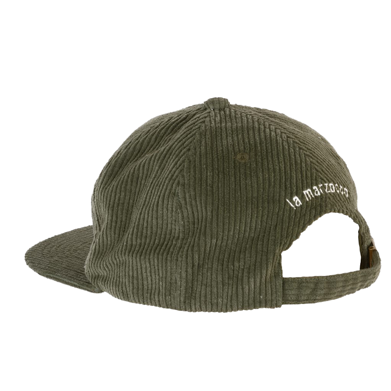 Corduroy Flat Cap - Olive Back